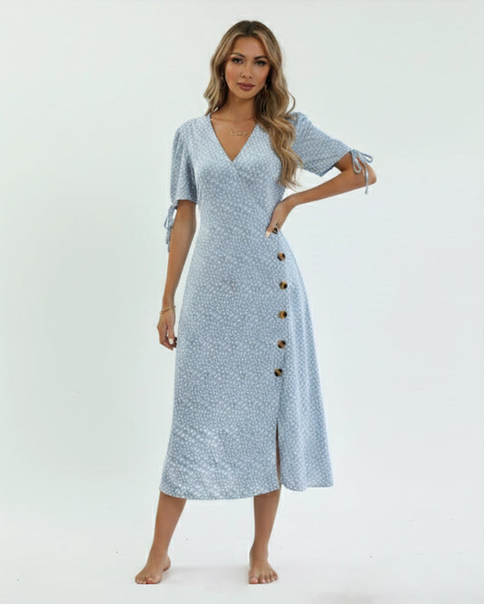 Floral A-line Midi Dress 
