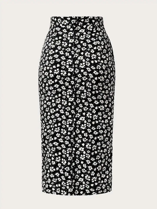 Floral Slit Skirt 