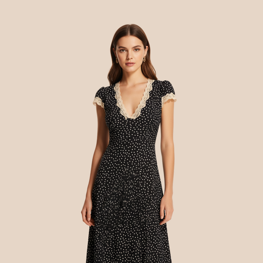 Elegant Polka Dot Dress 