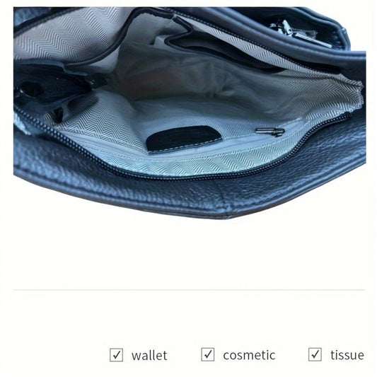 Bolsa transversal em couro genuíno