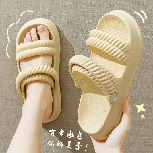 Chinelos minimalista franzido