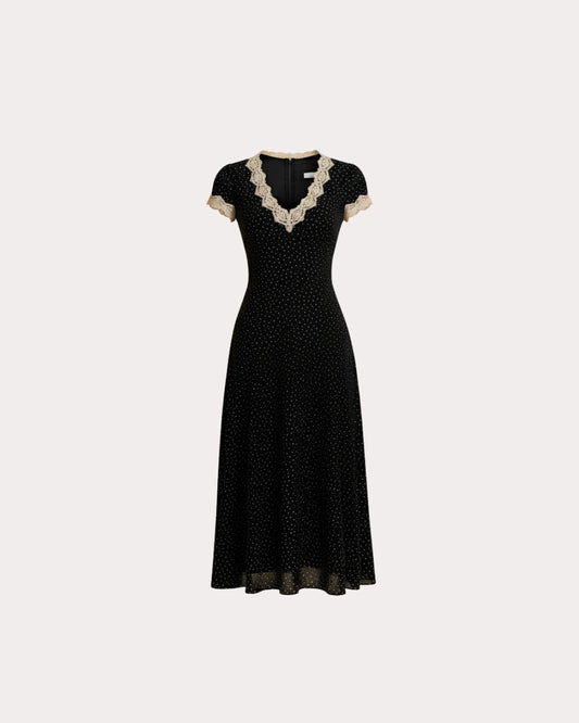 Elegant Polka Dot Dress 